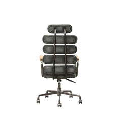Calan Vintage Black Top Grain Leather Office Chair - Ornate Home