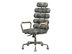 Calan Vintage Black Top Grain Leather Office Chair - Ornate Home