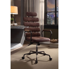 Calan Vintage Whiskey Top Grain Leather Office Chair - Ornate Home