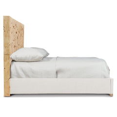 Calavaras Bleached Teak/White/Cream Panel King Bed - Ornate Home