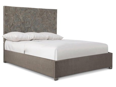Calavaras Smoked Truffle/Grey Fabric Panel King Bed - Ornate Home
