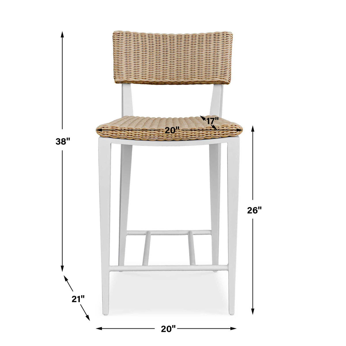 Calbas White Outdoor Counter Stool - Ornate Home