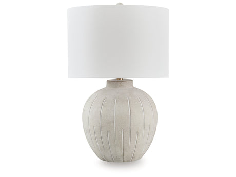 Calbert Warm Gray Table Lamp - Ornate Home