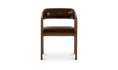 Calder Dark Brown Leather Dining Chair - Ornate Home