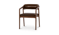 Calder Dark Brown Leather Dining Chair - Ornate Home