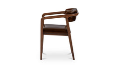 Calder Dark Brown Leather Dining Chair - Ornate Home