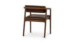 Calder Dark Brown Leather Dining Chair - Ornate Home