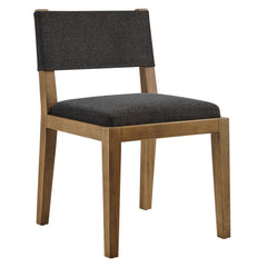 Calder Dark Gray Fabric Upholstered Wood Armless Dining Chair - Ornate Home