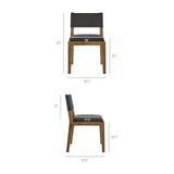 Calder Dark Gray Fabric Upholstered Wood Armless Dining Chair - Ornate Home