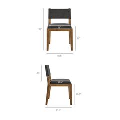 Calder Dark Gray Fabric Upholstered Wood Armless Dining Chair - Ornate Home
