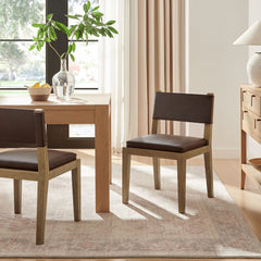 Calder Espresso Vegan Leather Dining Side Chair - Ornate Home