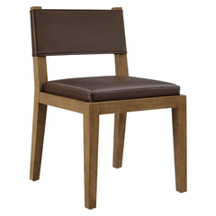 Calder Espresso Vegan Leather Dining Side Chair - Ornate Home