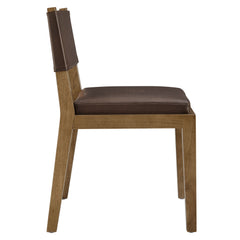 Calder Espresso Vegan Leather Dining Side Chair - Ornate Home