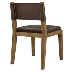 Calder Espresso Vegan Leather Dining Side Chair - Ornate Home