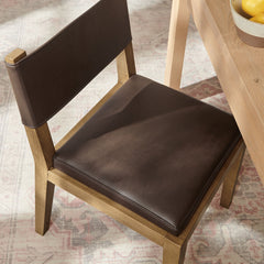 Calder Espresso Vegan Leather Dining Side Chair - Ornate Home