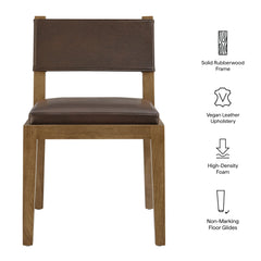 Calder Espresso Vegan Leather Dining Side Chair - Ornate Home