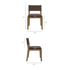 Calder Espresso Vegan Leather Dining Side Chair - Ornate Home