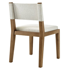 Calder Ivory Fabric Upholstered Wood Armless Dining Chair - Ornate Home