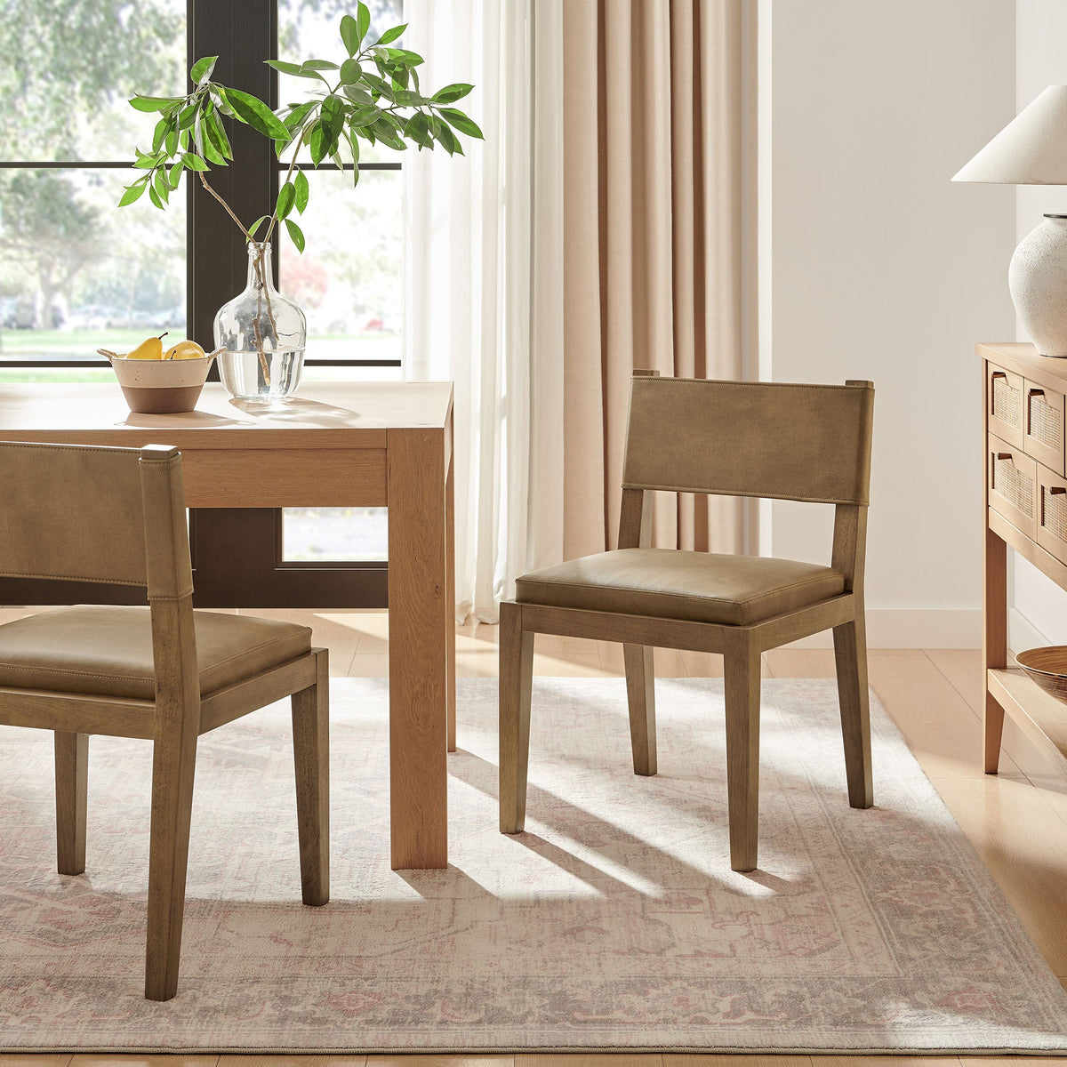 Calder Toast Vegan Leather Dining Side Chair - Ornate Home
