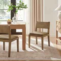 Calder Toast Vegan Leather Dining Side Chair - Ornate Home