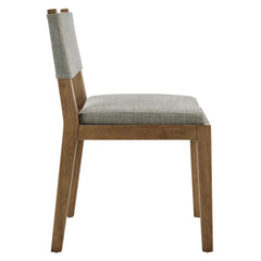 Calder Wheat Fabric Upholstered Wood Armless Dining Chair - Ornate Home