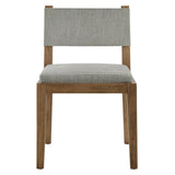 Calder Wheat Fabric Upholstered Wood Armless Dining Chair - Ornate Home