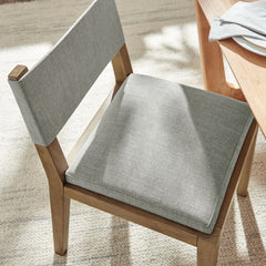 Calder Wheat Fabric Upholstered Wood Armless Dining Chair - Ornate Home