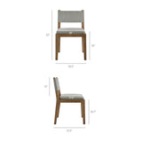 Calder Wheat Fabric Upholstered Wood Armless Dining Chair - Ornate Home