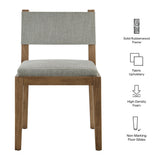 Calder Wheat Fabric Upholstered Wood Armless Dining Chair - Ornate Home