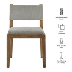 Calder Wheat Fabric Upholstered Wood Armless Dining Chair - Ornate Home