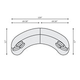 Calder White/Cream Fabric Sectional - Ornate Home