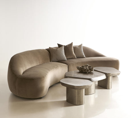 Calder White/Cream Fabric Sectional - Ornate Home