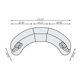 Calder White/Cream Fabric Sectional - Ornate Home