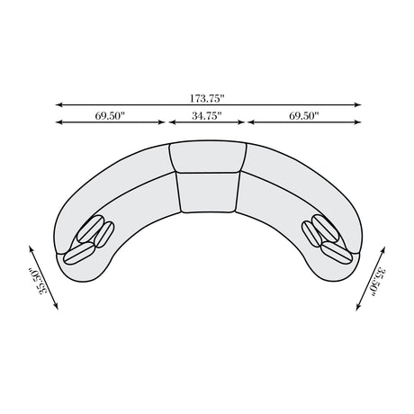 Calder White/Cream Fabric Sectional - Ornate Home
