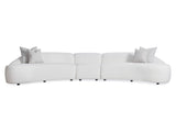 Calder White/Cream Fabric Sectional with Wedge Chair - Ornate Home