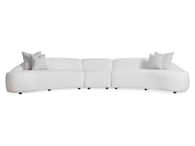 Calder White/Cream Fabric Sectional with Wedge Chair - Ornate Home