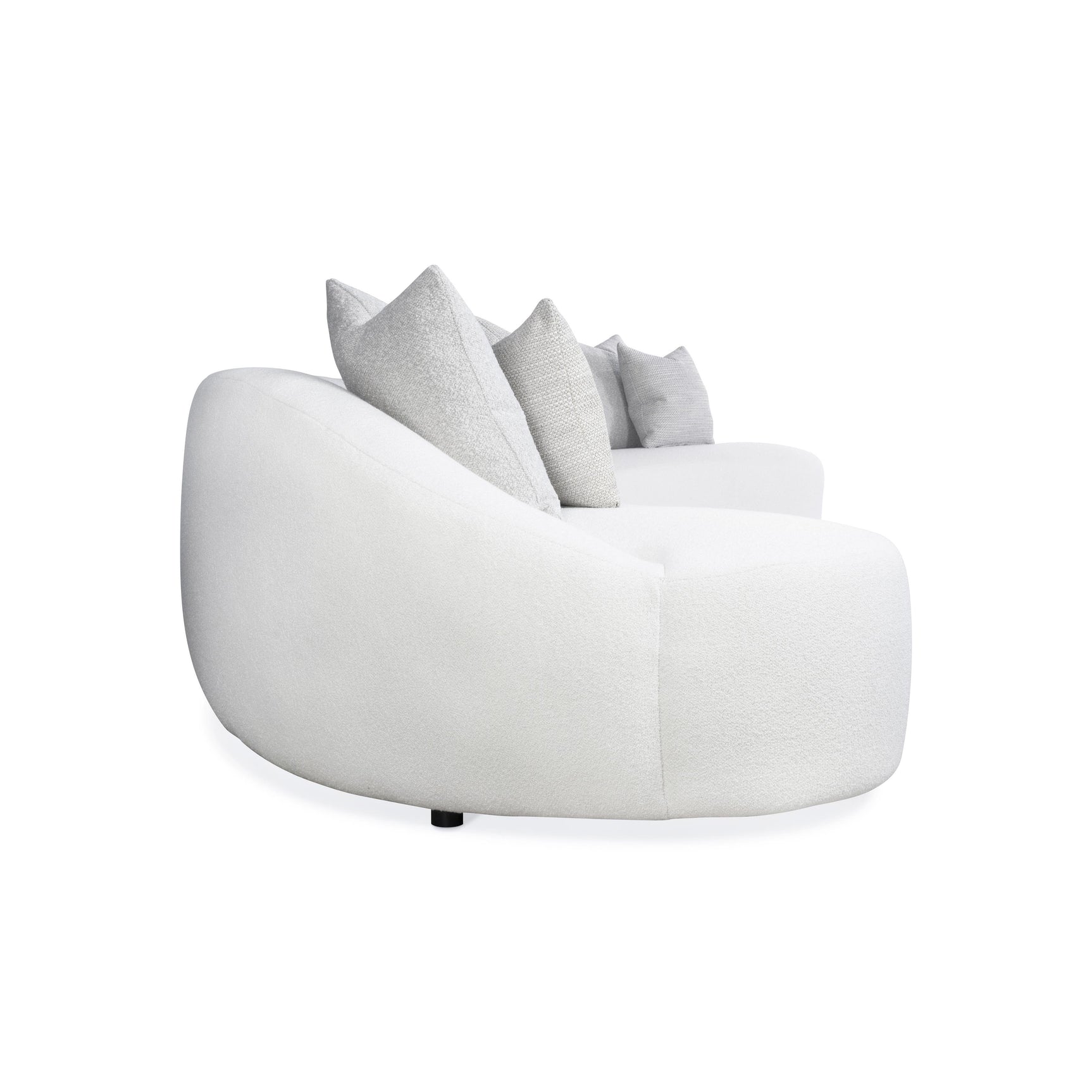 Calder White/Cream Fabric Sectional with Wedge Chair - Ornate Home