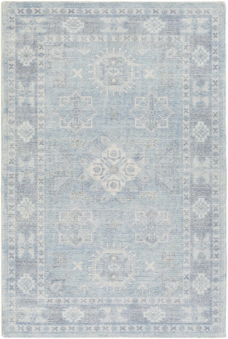 Calderbank Sky Blue Wool-Blend Area Rug - Ornate Home