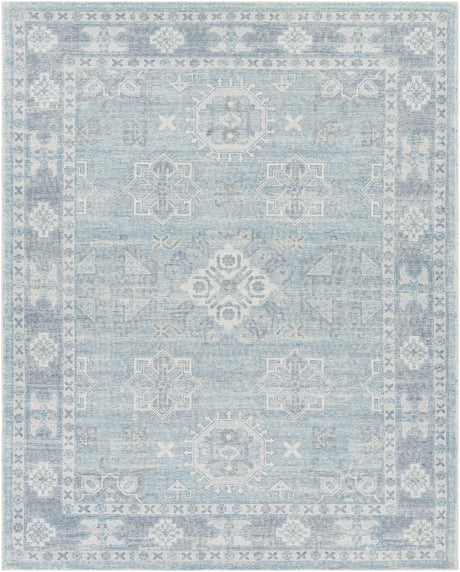 Calderbank Sky Blue Wool-Blend Area Rug - Ornate Home