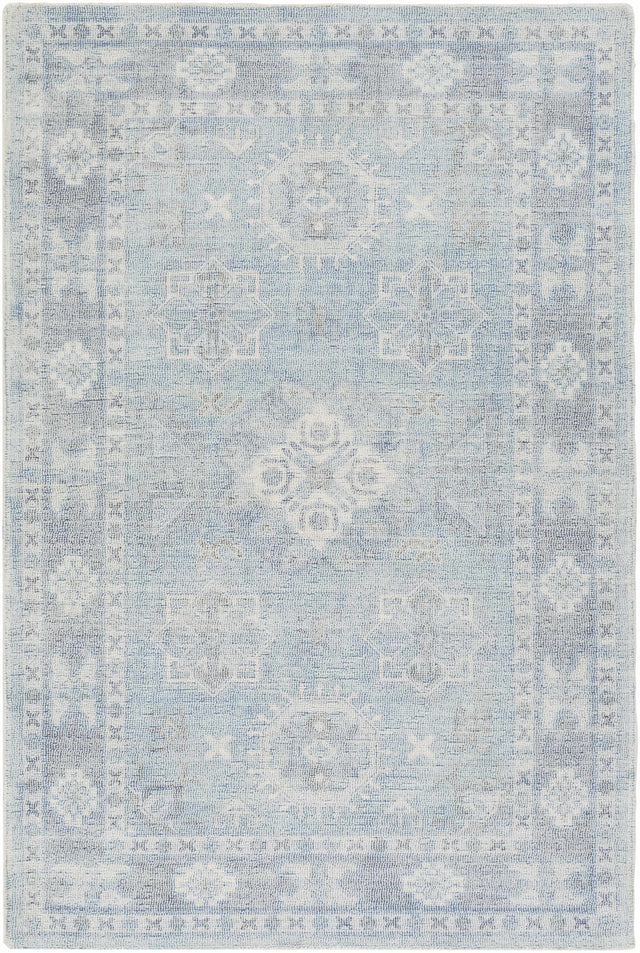 Calderbank Sky Blue Wool-Blend Area Rug - Ornate Home