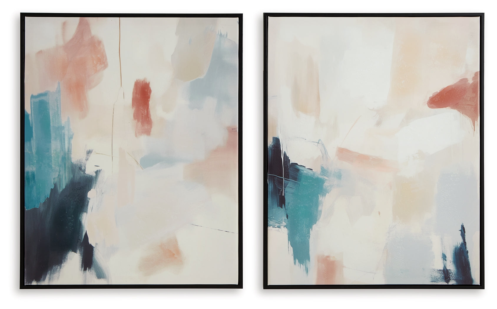 Caldish Blue/White/Pink Wall Art Set (Set of 2) - Ornate Home