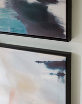 Caldish Blue/White/Pink Wall Art Set (Set of 2) - Ornate Home