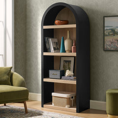 Caleb Black 4 Arched Display Shelf Bookcase - Ornate Home