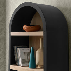 Caleb Black 4 Arched Display Shelf Bookcase - Ornate Home