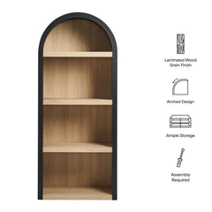 Caleb Black 4 Arched Display Shelf Bookcase - Ornate Home