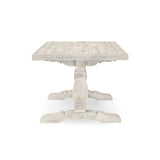 Caleb Distressed Ivory Dining Table - Ornate Home