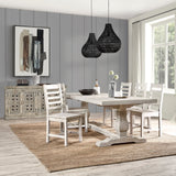 Caleb Distressed Ivory Rectangular Dining Table - Ornate Home