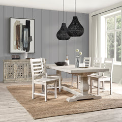 Caleb Distressed Ivory Rectangular Dining Table - Ornate Home