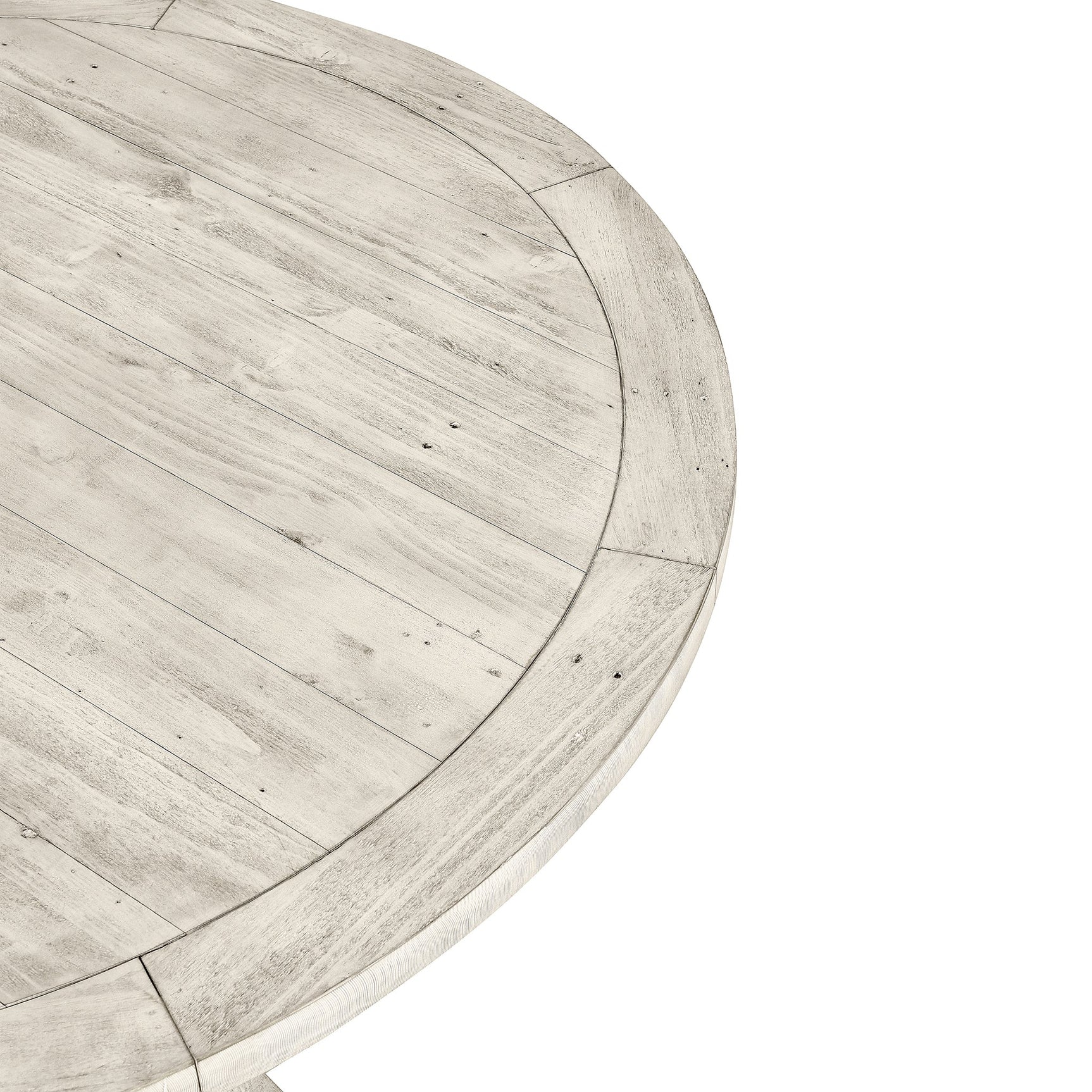 Caleb Distressed Ivory Round Dining Table - Ornate Home