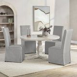 Caleb Distressed Ivory Round Dining Table - Ornate Home